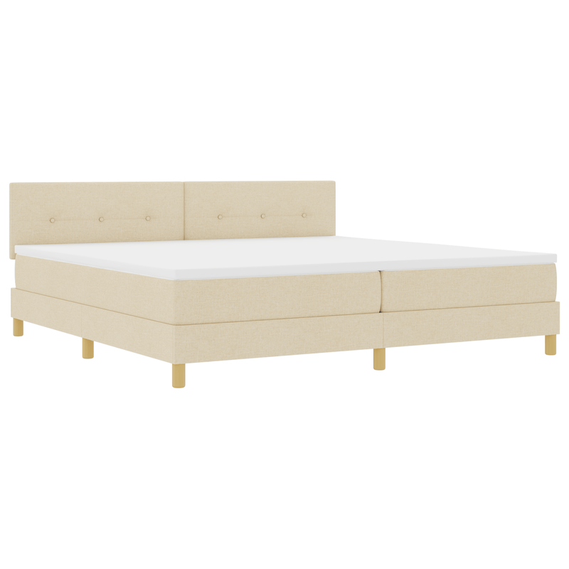 Casa si Gradina - Mobilier - Paturi si accesorii - Paturi - Pat cu arcuri cu saltea crem 200x200 cm tesatura - Infinity.ro