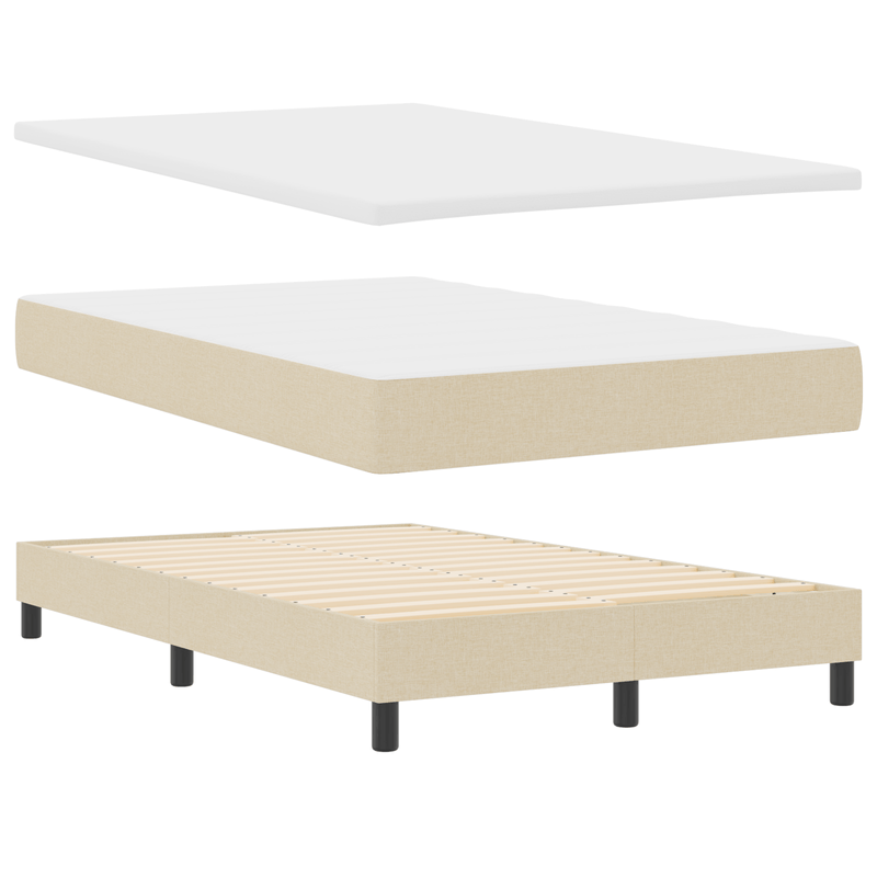 Casa si Gradina - Mobilier - Paturi si accesorii - Paturi - Pat cu arc cu saltea crem 120x200 cm tesatura - Infinity.ro