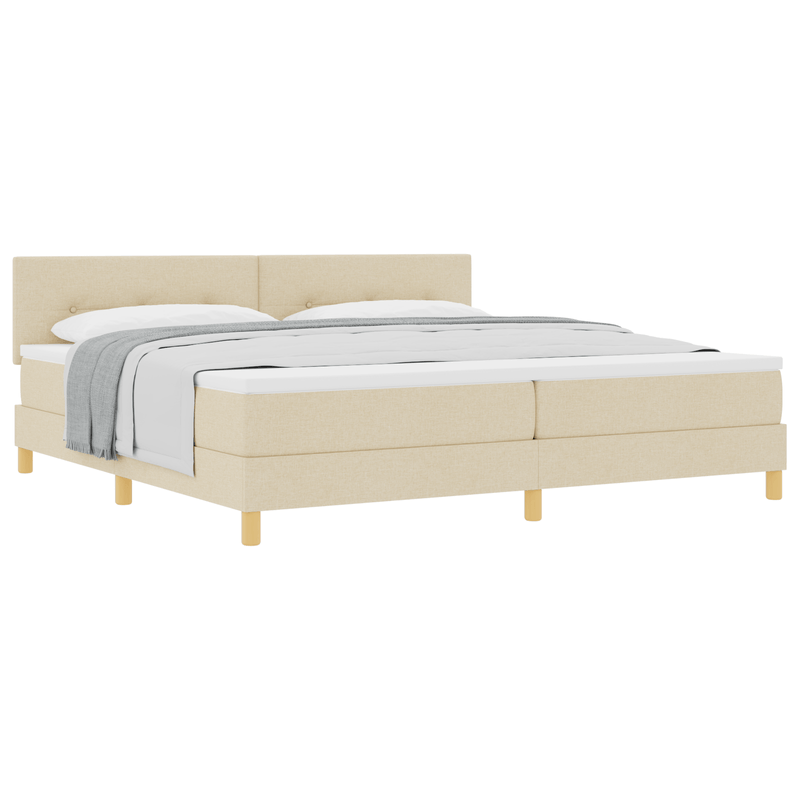 Casa si Gradina - Mobilier - Paturi si accesorii - Paturi - Pat cu arcuri cu saltea crem 200x200 cm tesatura - Infinity.ro