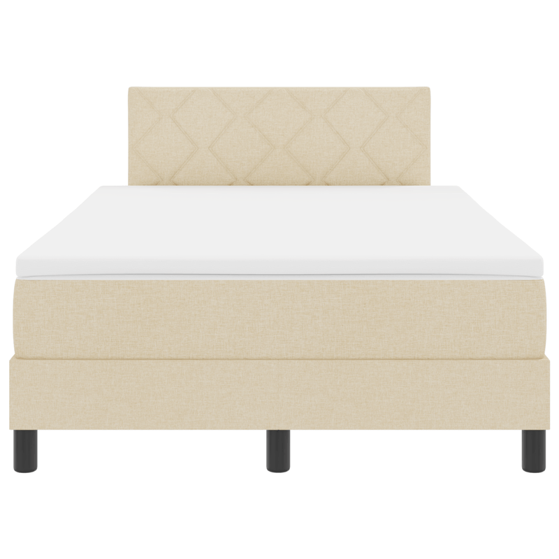 Casa si Gradina - Mobilier - Paturi si accesorii - Paturi - Pat cu arc cu saltea crem 120x200 cm tesatura - Infinity.ro