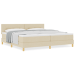 Casa si Gradina - Mobilier - Paturi si accesorii - Paturi - Pat cu arcuri cu saltea crem 200x200 cm tesatura - Infinity.ro