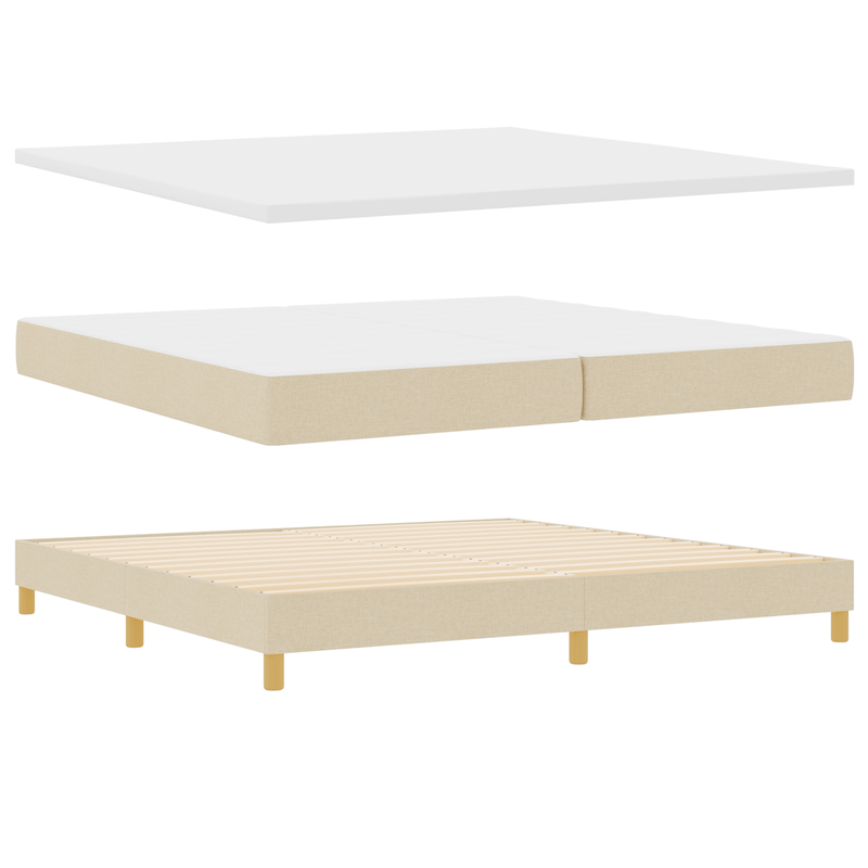 Casa si Gradina - Mobilier - Paturi si accesorii - Paturi - Pat cu arcuri cu saltea crem 200x200 cm tesatura - Infinity.ro