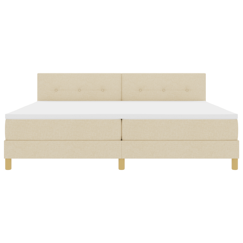 Casa si Gradina - Mobilier - Paturi si accesorii - Paturi - Pat cu arcuri cu saltea crem 200x200 cm tesatura - Infinity.ro