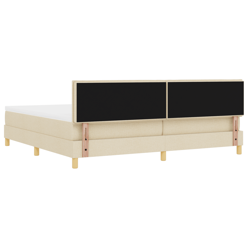 Casa si Gradina - Mobilier - Paturi si accesorii - Paturi - Pat cu arcuri cu saltea crem 200x200 cm tesatura - Infinity.ro