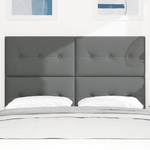 Casa si Gradina - Mobilier - Paturi si accesorii - Accesorii paturi - Tablie de pat cu nasturi, gri inchis, 160 cm, textil - Infinity.ro