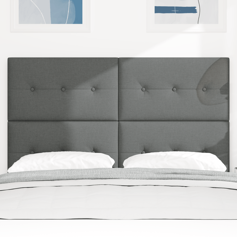 Casa si Gradina - Mobilier - Paturi si accesorii - Accesorii paturi - Tablie de pat cu nasturi, gri inchis, 160 cm, textil - Infinity.ro