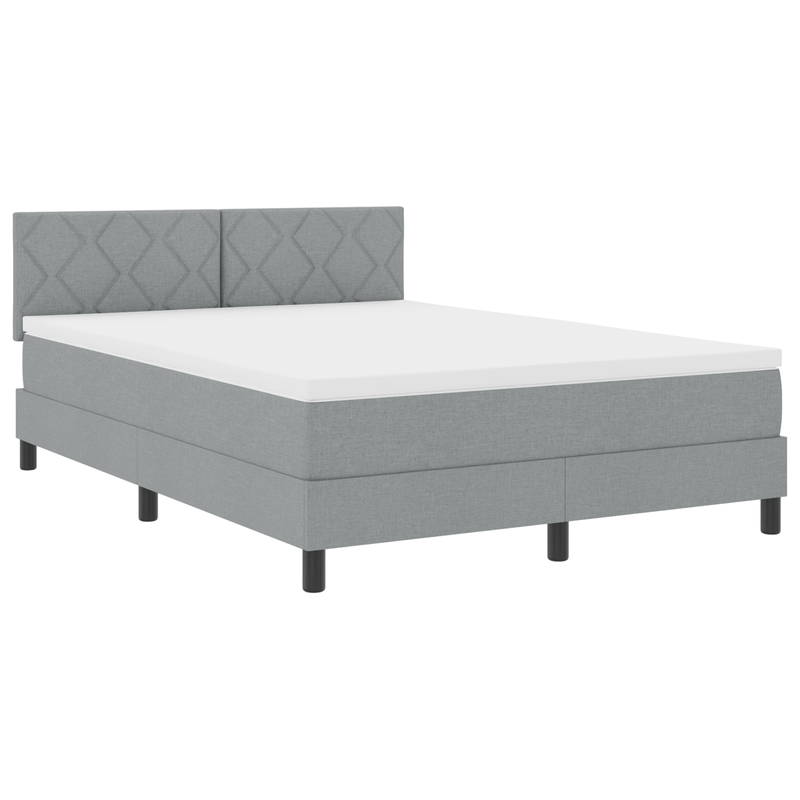 Casa si Gradina - Mobilier - Paturi si accesorii - Paturi - Pat Box Spring cu Saltea Gri Deschis 160x200 cm Textil - Infinity.ro