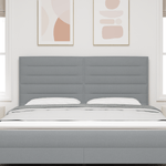 Casa si Gradina - Mobilier - Paturi si accesorii - Accesorii paturi - Tablie de pat design linii gri deschis 180 cm tesatura - Infinity.ro