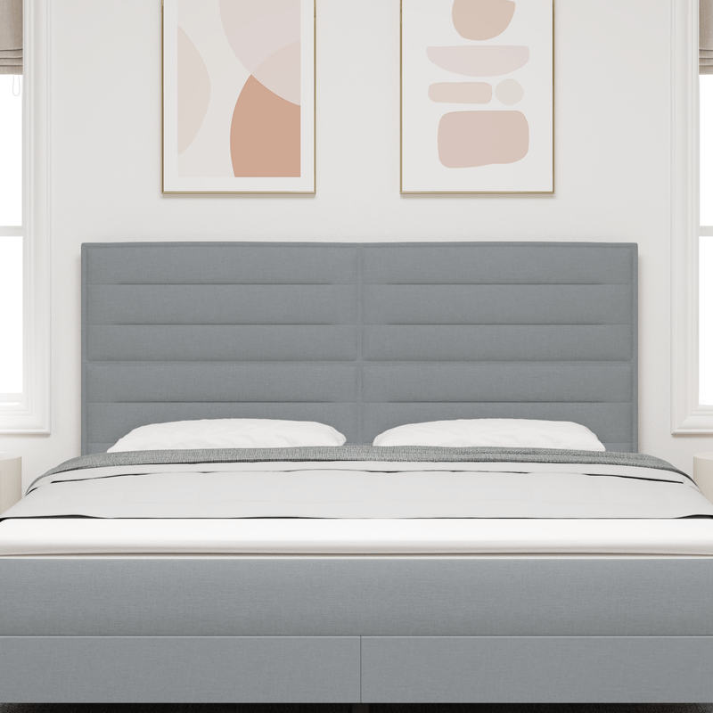 Casa si Gradina - Mobilier - Paturi si accesorii - Accesorii paturi - Tablie de pat design linii gri deschis 180 cm tesatura - Infinity.ro