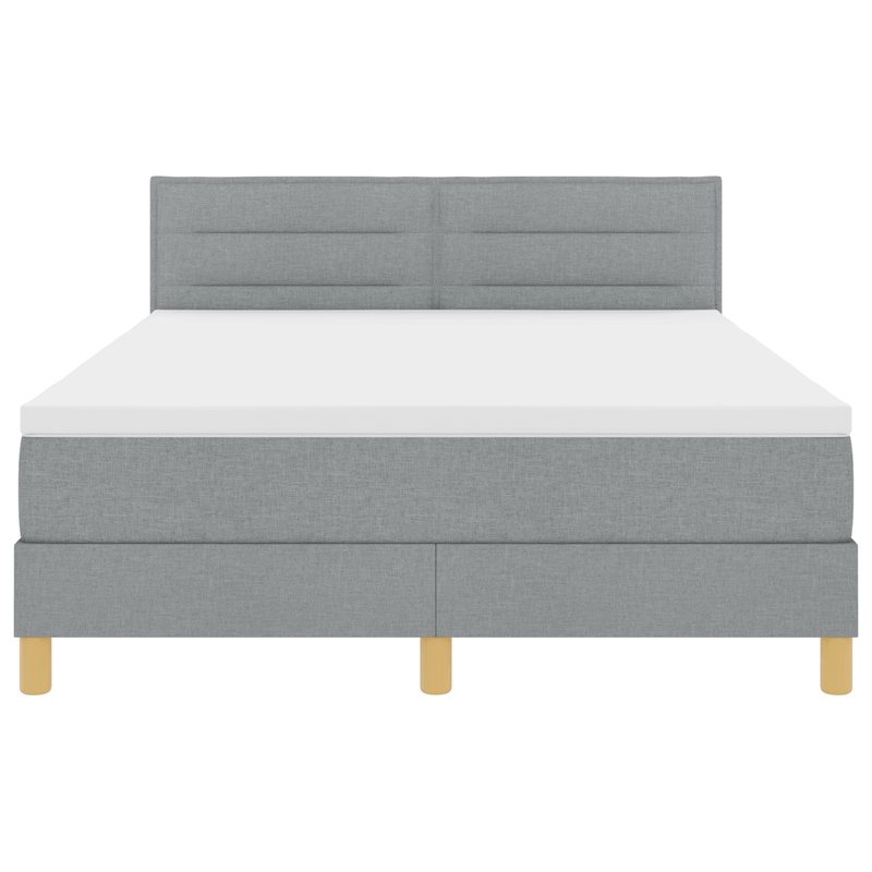 Casa si Gradina - Mobilier - Paturi si accesorii - Paturi - Pat cu arcuri si saltea gri deschis 160x200 cm din material textil - Infinity.ro