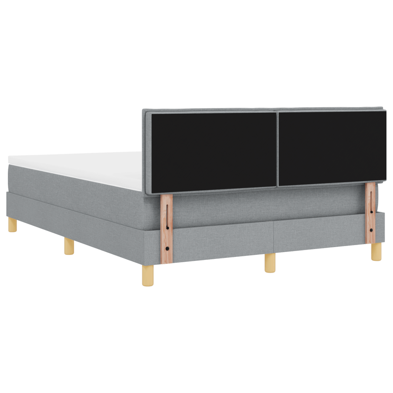 Casa si Gradina - Mobilier - Paturi si accesorii - Paturi - Pat cu arcuri si saltea gri deschis 160x200 cm din material textil - Infinity.ro