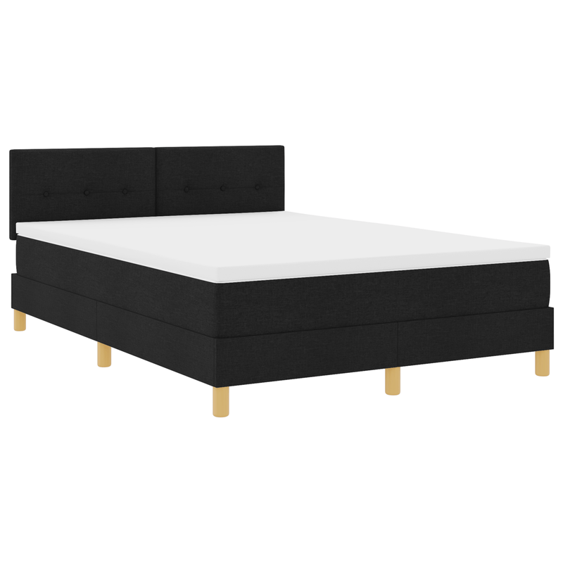 Casa si Gradina - Mobilier - Paturi si accesorii - Paturi - Pat cu Arcuri cu Saltea Neagra 160x200 cm Tesatura - Infinity.ro