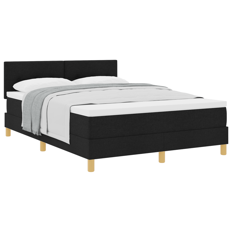 Casa si Gradina - Mobilier - Paturi si accesorii - Paturi - Pat cu Arcuri cu Saltea Neagra 160x200 cm Tesatura - Infinity.ro