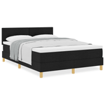 Casa si Gradina - Mobilier - Paturi si accesorii - Paturi - Pat cu Arcuri cu Saltea Neagra 160x200 cm Tesatura - Infinity.ro