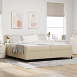 Casa si Gradina - Mobilier - Paturi si accesorii - Paturi - Pat cu arcuri cu saltea Bej 200x200 cm Tesatura din catifea - Infinity.ro