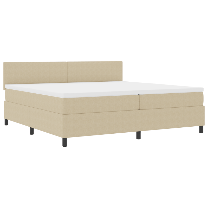 Casa si Gradina - Mobilier - Paturi si accesorii - Paturi - Pat cu arcuri cu saltea Bej 200x200 cm Tesatura din catifea - Infinity.ro