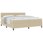 Casa si Gradina - Mobilier - Paturi si accesorii - Paturi - Pat cu arcuri cu saltea Bej 200x200 cm Tesatura din catifea - Infinity.ro