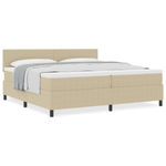 Casa si Gradina - Mobilier - Paturi si accesorii - Paturi - Pat cu arcuri cu saltea Bej 200x200 cm Tesatura din catifea - Infinity.ro