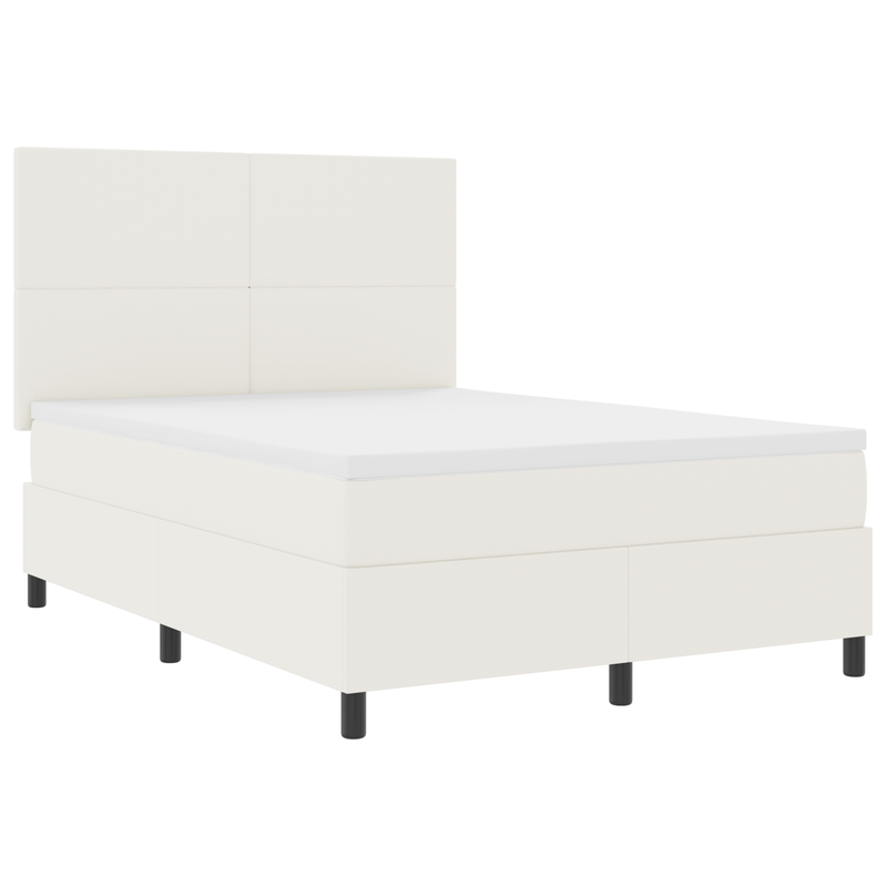 Casa si Gradina - Mobilier - Paturi si accesorii - Paturi - Pat cu arcuri cu saltea & LED crem 160x200 cm din catifea - Infinity.ro