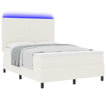 Casa si Gradina - Mobilier - Paturi si accesorii - Paturi - Pat cu arcuri cu saltea & LED crem 160x200 cm din catifea - Infinity.ro