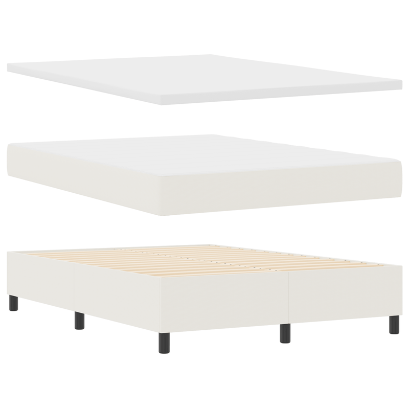 Casa si Gradina - Mobilier - Paturi si accesorii - Paturi - Pat cu arcuri cu saltea & LED crem 160x200 cm din catifea - Infinity.ro