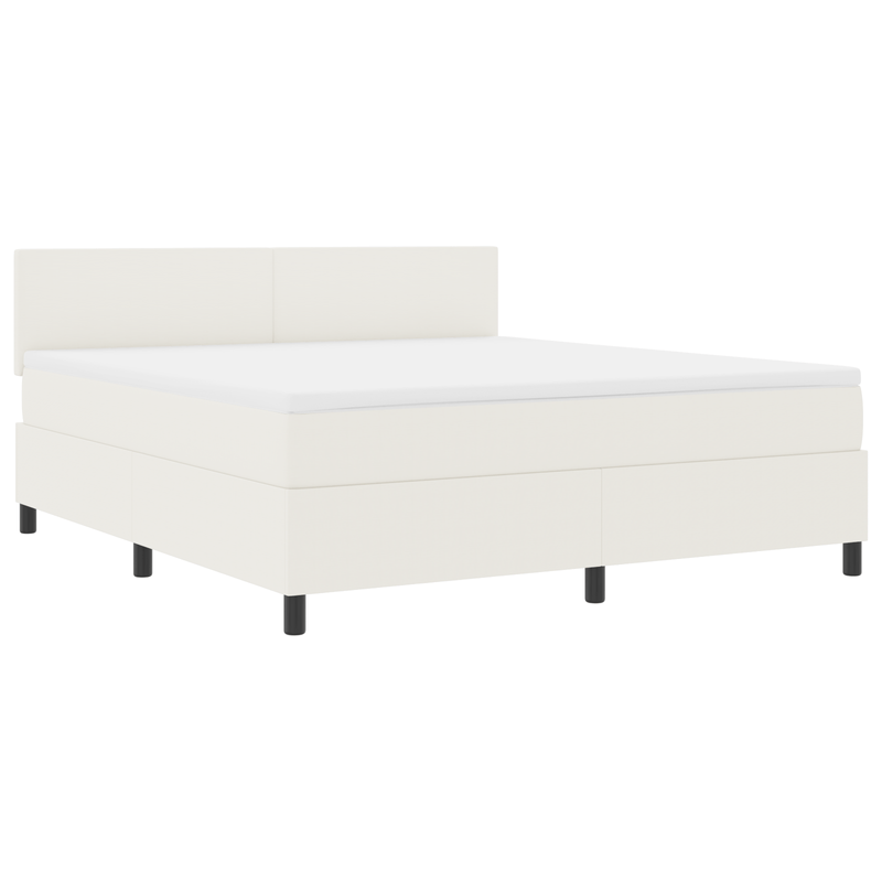 Casa si Gradina - Mobilier - Paturi si accesorii - Paturi - Pat Cu Arcuri cu Saltea&LED Bej Super King Catifea - Infinity.ro