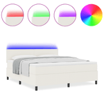 Casa si Gradina - Mobilier - Paturi si accesorii - Paturi - Pat Cu Arcuri cu Saltea&LED Bej Super King Catifea - Infinity.ro