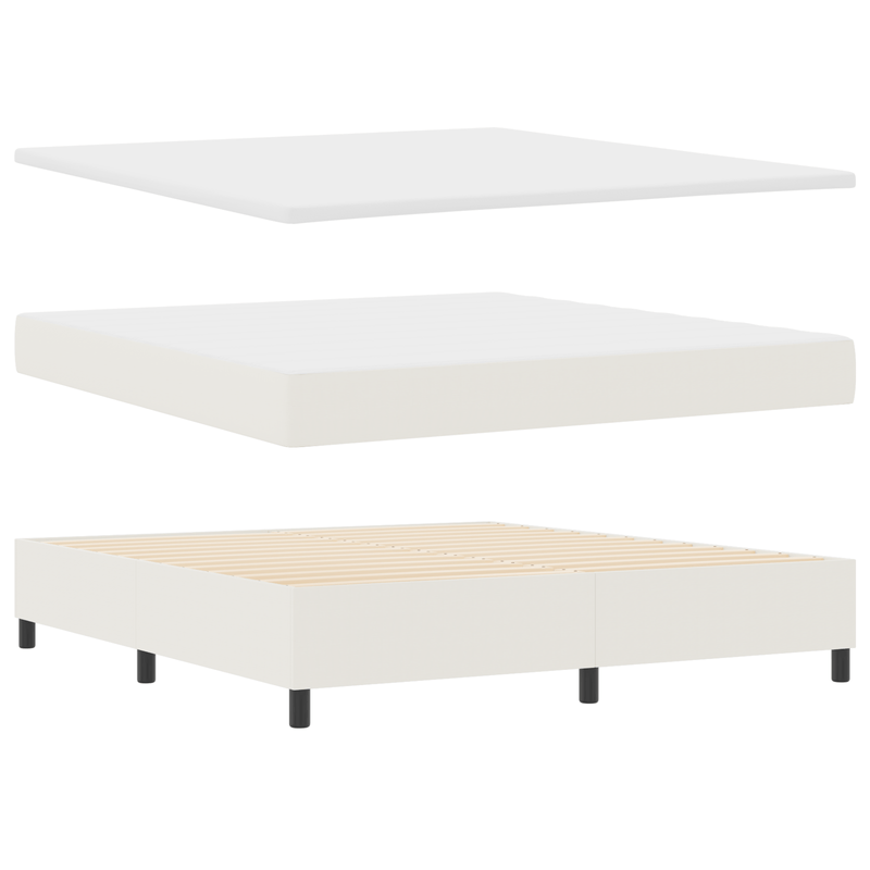 Casa si Gradina - Mobilier - Paturi si accesorii - Paturi - Pat Cu Arcuri cu Saltea&LED Bej Super King Catifea - Infinity.ro