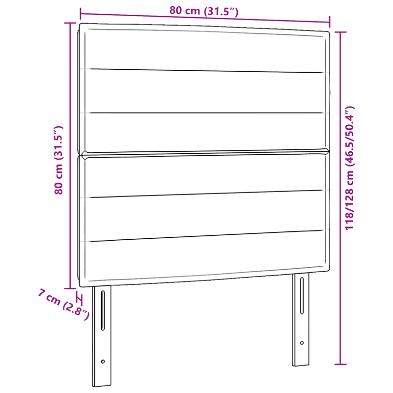 Casa si Gradina - Mobilier - Paturi si accesorii - Accesorii paturi - Tablie de pat design Linii Albastru 80 cm Tesatura - Infinity.ro