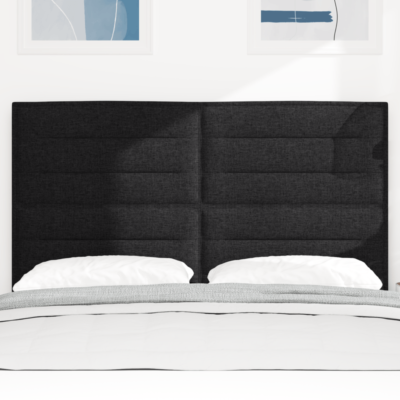 Casa si Gradina - Mobilier - Paturi si accesorii - Accesorii paturi - Tablie de pat design Linii Negru 160 cm Tesatura - Infinity.ro