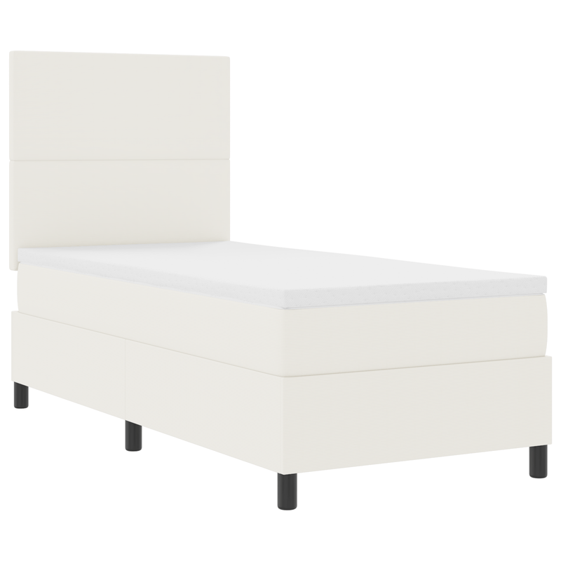 Casa si Gradina - Mobilier - Paturi si accesorii - Paturi - Pat cu arcuri cu saltea & LED crem 100x200 cm tesatura din catifea - Infinity.ro