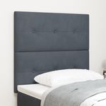 Casa si Gradina - Mobilier - Paturi si accesorii - Accesorii paturi - Tablie de pat cu nasturi, gri inchis, 80 cm catifea - Infinity.ro