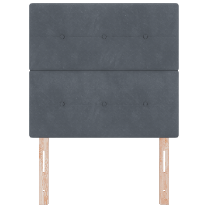 Casa si Gradina - Mobilier - Paturi si accesorii - Accesorii paturi - Tablie de pat cu nasturi, gri inchis, 80 cm catifea - Infinity.ro