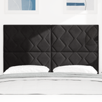 Casa si Gradina - Mobilier - Paturi si accesorii - Accesorii paturi - Tablie Neagra cu Design Blocuri de Diamant 140 cm Catifea - Infinity.ro