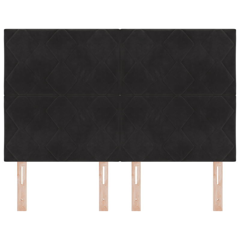 Casa si Gradina - Mobilier - Paturi si accesorii - Accesorii paturi - Tablie Neagra cu Design Blocuri de Diamant 140 cm Catifea - Infinity.ro