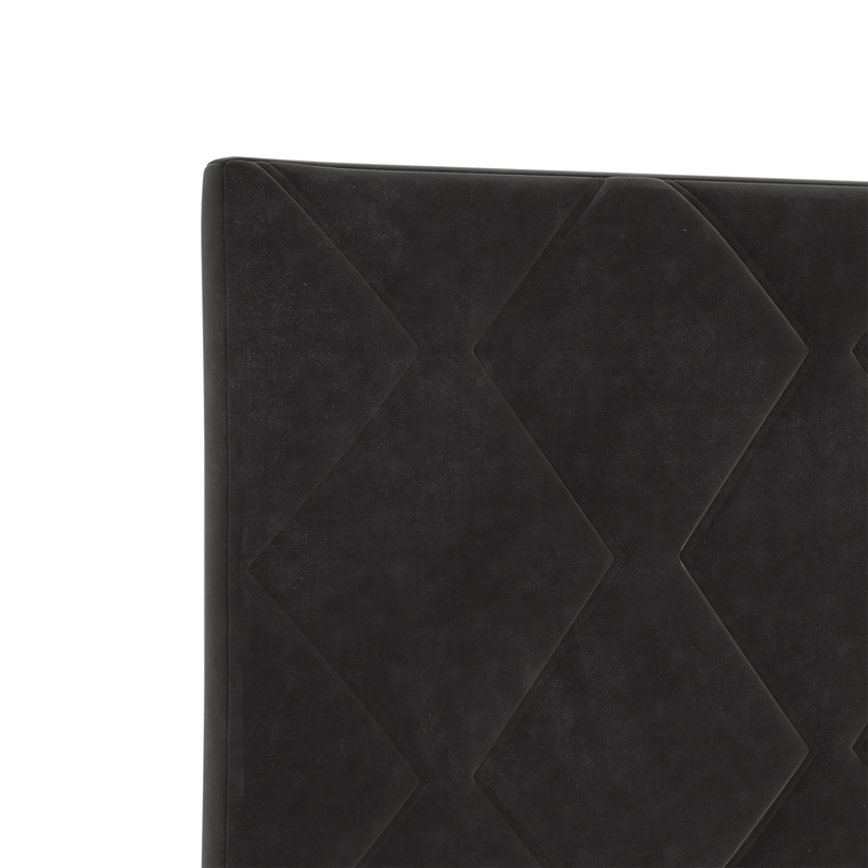 Casa si Gradina - Mobilier - Paturi si accesorii - Accesorii paturi - Tablie Neagra cu Design Blocuri de Diamant 140 cm Catifea - Infinity.ro