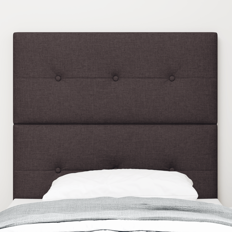 Casa si Gradina - Mobilier - Paturi si accesorii - Accesorii paturi - Tablie de pat cu nasturi, maro inchis, 80 cm, textil - Infinity.ro
