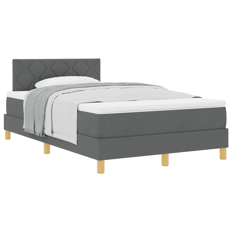 Casa si Gradina - Mobilier - Paturi si accesorii - Paturi - Pat cu arcuri cu saltea gri inchis 120x200 cm tesatura - Infinity.ro