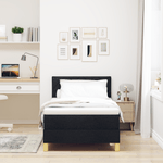 Casa si Gradina - Mobilier - Paturi si accesorii - Paturi - Pat cu arcuri cu saltea Negru 90x200 cm Tesatura - Infinity.ro