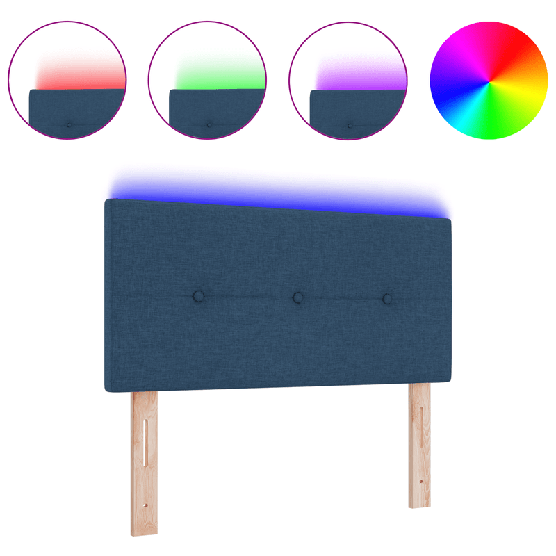 Casa si Gradina - Mobilier - Paturi si accesorii - Accesorii paturi - Tablie de pat cu LED cu buton, Tablie de pata, Albastru, 90 cm, Fabrica - Infinity.ro