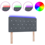 Casa si Gradina - Mobilier - Paturi si accesorii - Accesorii paturi - Tablie de pat cu LED cu Buton din Cristal Gri Intunecat 100 cm Catifea - Infinity.ro
