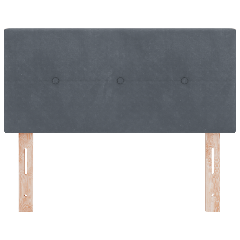 Casa si Gradina - Mobilier - Paturi si accesorii - Accesorii paturi - Tablie de pat cu LED cu butoane, gri inchis, 100 cm, catifea - Infinity.ro