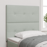 Casa si Gradina - Mobilier - Paturi si accesorii - Accesorii paturi - Tablie de pat cu nasturi, gri deschis 100 cm catifea - Infinity.ro