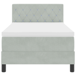 Casa si Gradina - Mobilier - Paturi si accesorii - Paturi - Pat box spring cu saltea, gri deschis, 90x200 cm, catifea - Infinity.ro