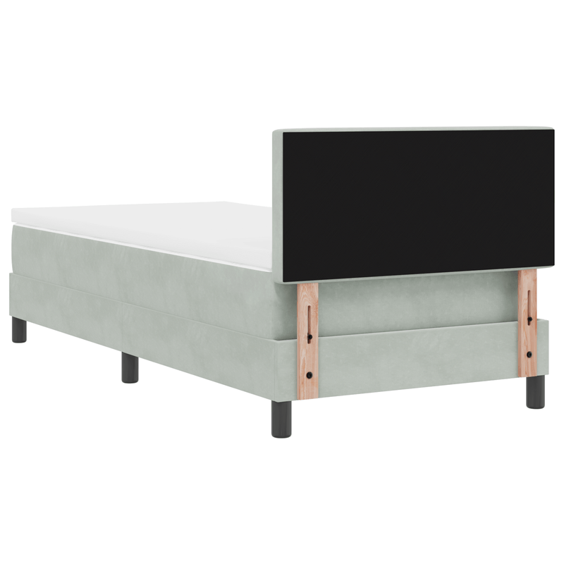 Casa si Gradina - Mobilier - Paturi si accesorii - Paturi - Pat box spring cu saltea, gri deschis, 90x200 cm, catifea - Infinity.ro