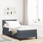 Casa si Gradina - Mobilier - Paturi si accesorii - Paturi - Pat box spring cu saltea, gri inchis, 100x200 cm, catifea - Infinity.ro