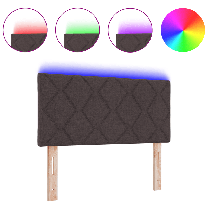 Casa si Gradina - Mobilier - Paturi si accesorii - Accesorii paturi - Tablie de pat cu LED  Design Blocuri cu Diamant Maro inchis 90 cm Tesatura - Infinity.ro