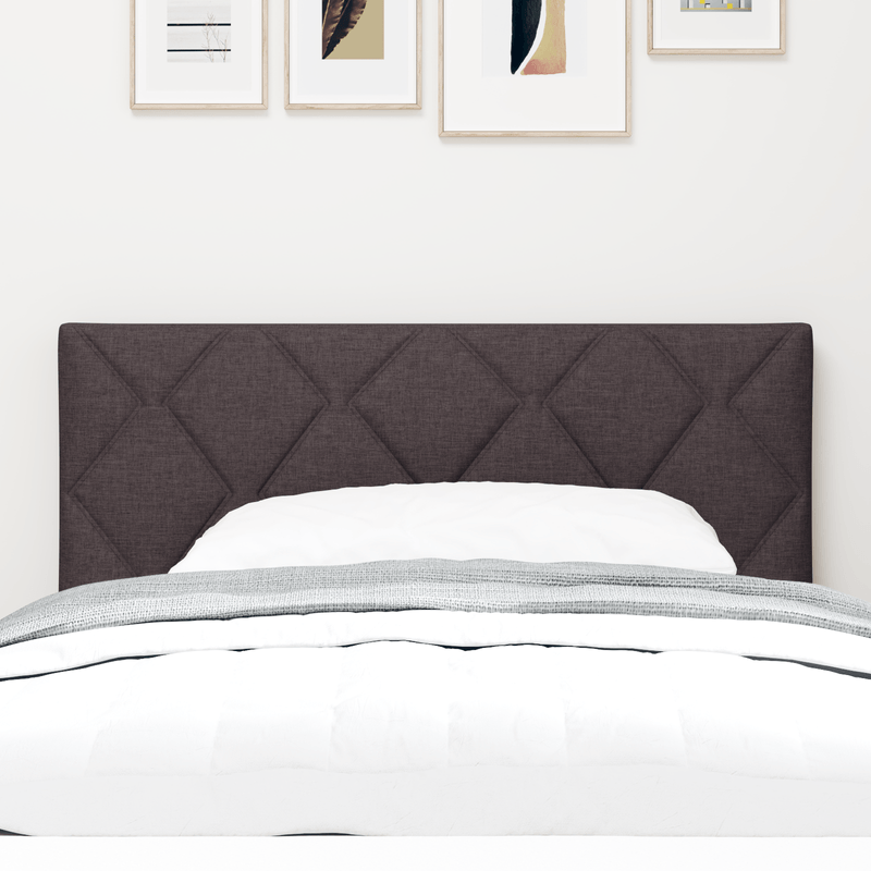 Casa si Gradina - Mobilier - Paturi si accesorii - Accesorii paturi - Tablie de pat cu LED  Design Blocuri cu Diamant Maro inchis 90 cm Tesatura - Infinity.ro