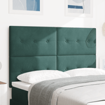 Casa si Gradina - Mobilier - Paturi si accesorii - Accesorii paturi - Tablie de pat cu nasturi, verde inchis, 140 cm, catifea - Infinity.ro