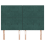Casa si Gradina - Mobilier - Paturi si accesorii - Accesorii paturi - Tablie de pat cu nasturi, verde inchis, 140 cm, catifea - Infinity.ro